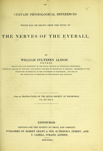 On certain physiological inferences which may be drawn from the study of the nerves of the eyeball