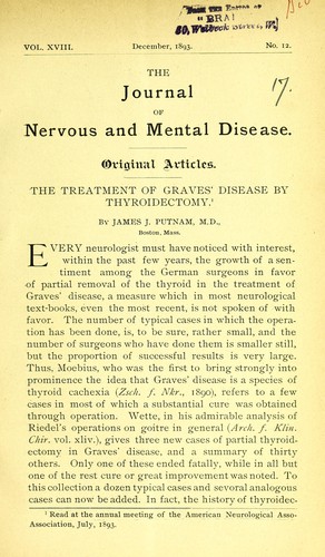 The treatment of Graves' disease by thyroidectomy