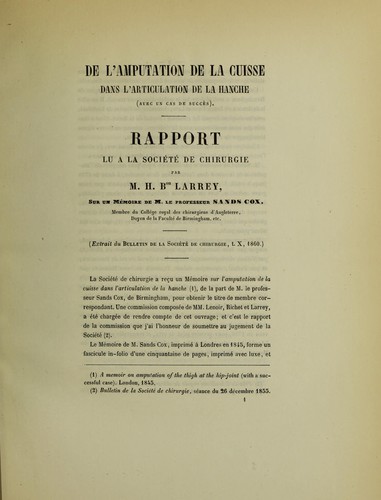 De l'amputation de la cuisse dans l'articulation de la hanche (avec un cas de succès)