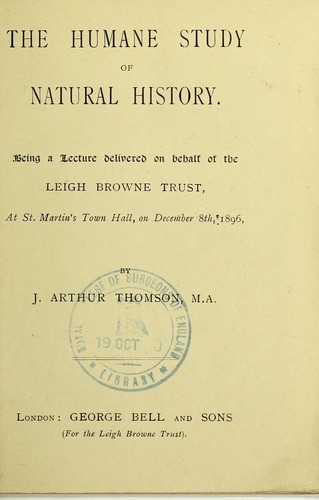 The humane study of natural history