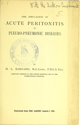The simulation of acute peritonitis by pleuro-pneumonic diseases