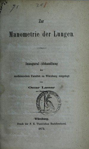 Zur Manometrie der Lungen
