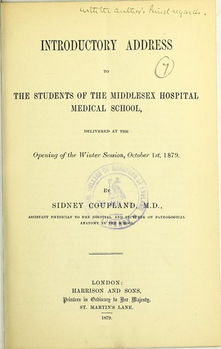 Introductory address to the students of the Middlesex Hospital Medical School