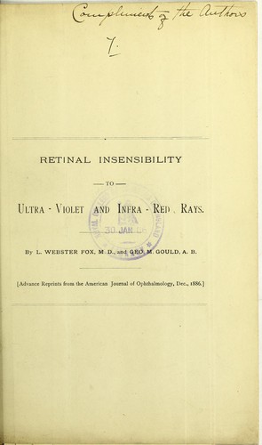 Retinal insensibility to ultra-violet and infra-red rays