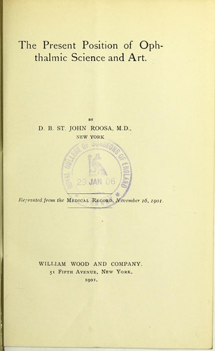 The present position of ophthalmic science and art