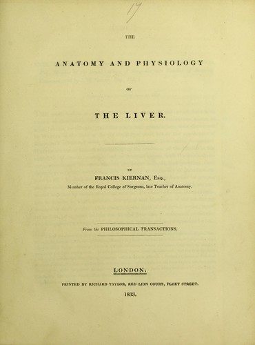 The anatomy and physiology of the liver