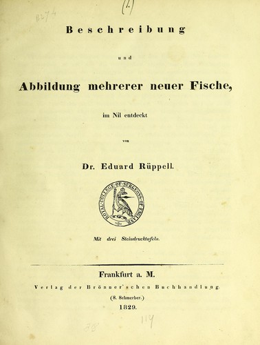 Beschreibung und Abbildung mehrerer neuer Fische, im Nil entdeckt