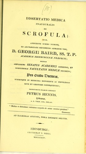 Dissertatio medica inauguralis de scrofula ...