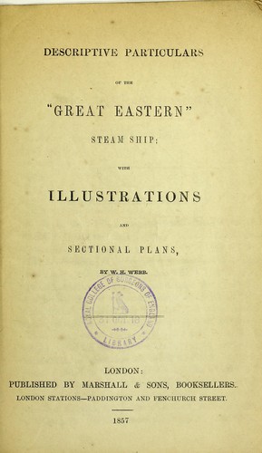Descriptive particulars of the 'Great Eastern' steam ship