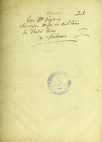 Mémoire sur la nécrose