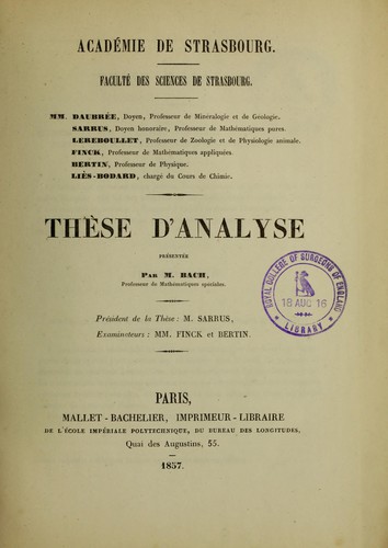 Thèse d'analyse