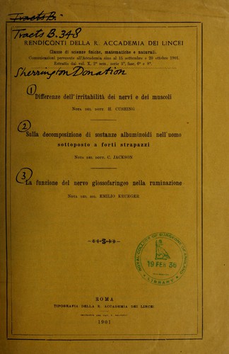 Differenze dell'irritabilità dei nervi e dei muscoli
