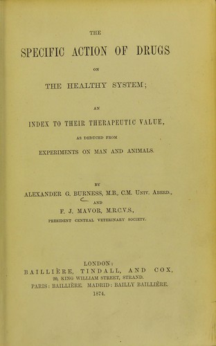 The specific action of drugs on the healthy system