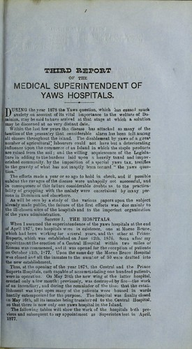 Report of the medical superintendent of Yaws Hospitals