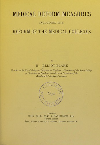 Medical reform measures
