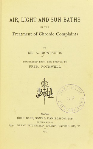 Air, light and sun baths in the treatment of chronic complaints
