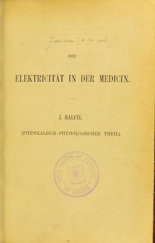 Die Elektricitat in der Medicin