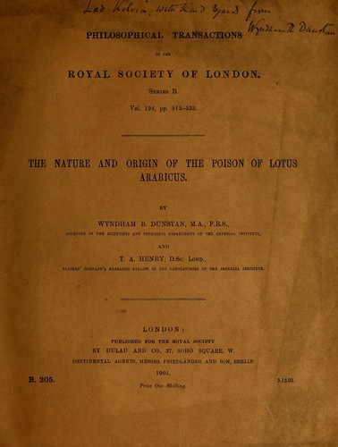 The nature and origin of the poison of Lotus Arabicus