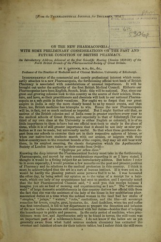 On the new pharmacopoeia