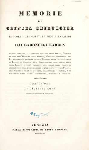 Memorie di clinica chirurgica raccolte all'Ospitale degli Invalidi. ...