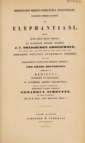 Dissertatio medico-chirurgica inauguralis, exhibens observationem de elephantiasi