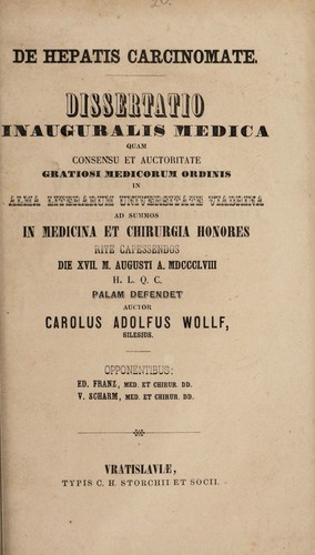 De hepatis carcinomate ...