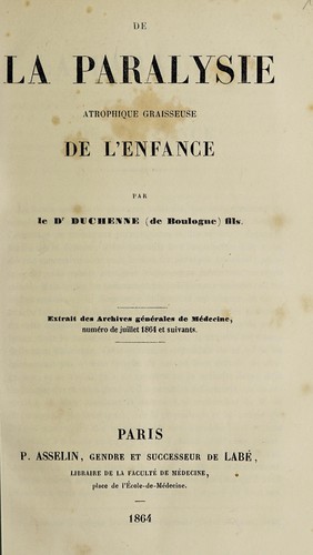 De la paralysie atrophique graisseuse de l'enfance