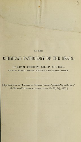On the chemical pathology of the brain