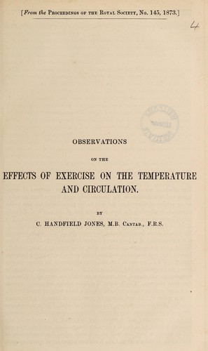 Observations on the effects of exercise on the temperature and circulation