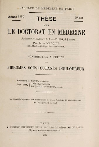 Contribution à l'étude des fibromes sous-cutanés douloureux ...