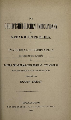 Die gebürtshilflichen Indicationen bei Gebärmutterkrebs ...