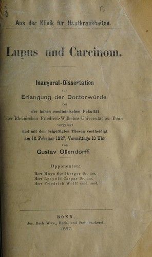 Lupus und Carcinom ...