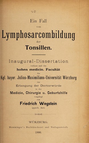 Ein Fall von Lymphosarcombildung der Tonsillen ...