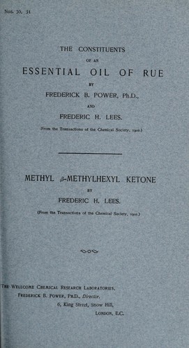 The constituents of an essential oil of rue