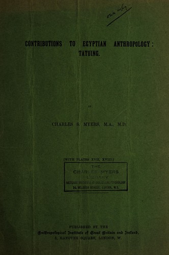 Contributions to Egyptian anthropology