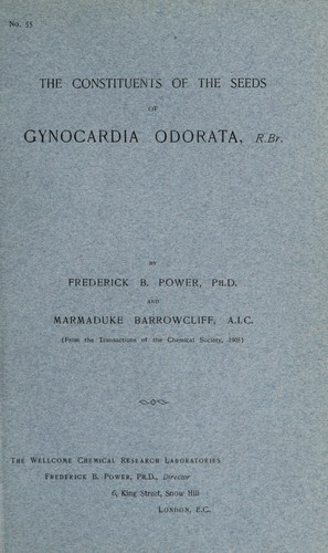 The constituents of the seeds of Gynocardia odorata, R. Br