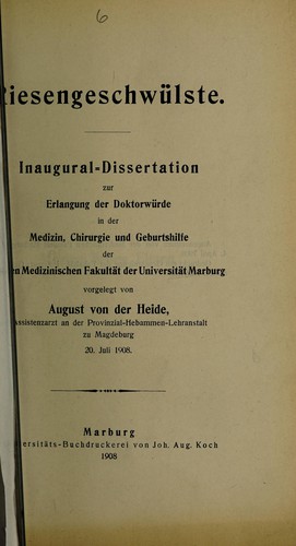 Riesengeschwülste ...