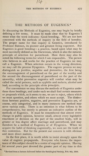 The methods of eugenics