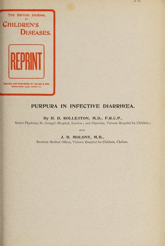 Purpura in infective diarrhoea