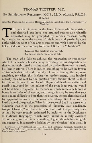 Thomas Trotter, M.D