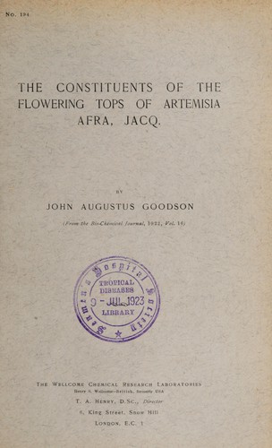 The constituents of the flowering tops of Aretemisia afra, Jacq