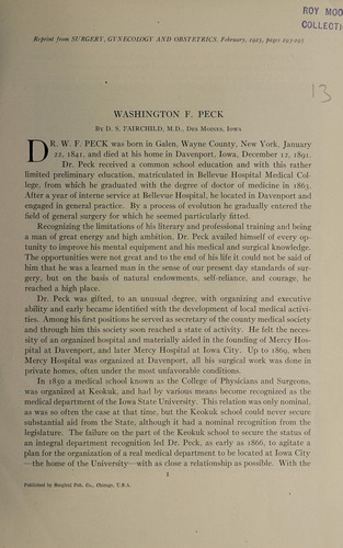Washington F. Peck