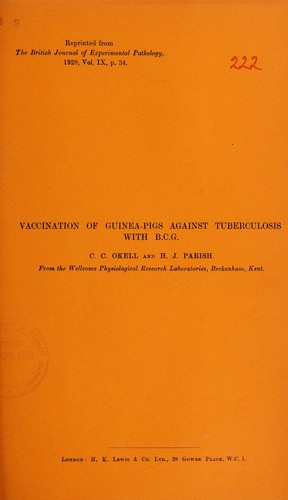 Vaccination of guinea-pigs against tuberculosis with B.C.G