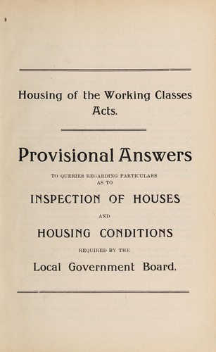 Housing of the Working Classes Acts