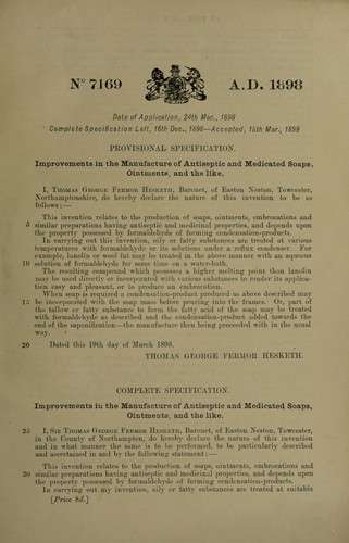 Improvements in the manufacture of antiseptic and medicated soaps, ointments and the like