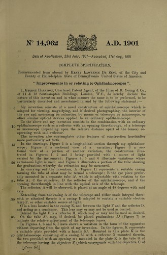 Improvements in or relating to ophthalmoscopes