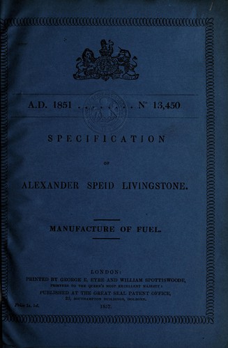 Specification of Alexander Speid Livingstone