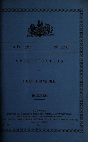 Specification of John Reinecke