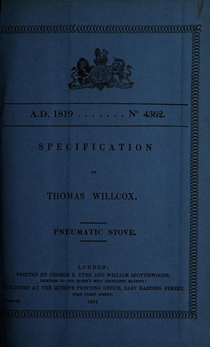 Specification of Thomas Willcox