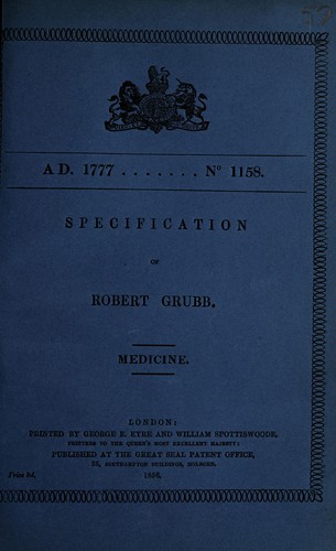 Specification of Robert Grubb